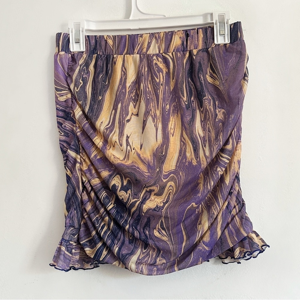 no vacancy ⋆ marble ruched skirt - Picture 2 of 8
